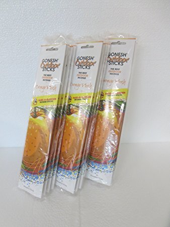 GONESH INCENSE OUTDOOR ORANGE FLASH 4PK.