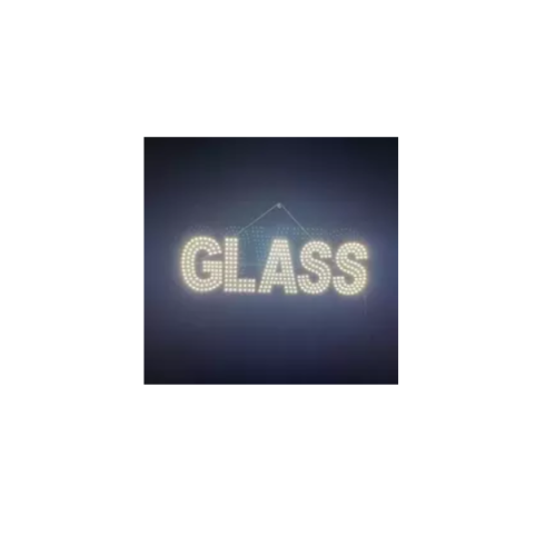GLASS L.E.D SIGN WHITE 1CT.