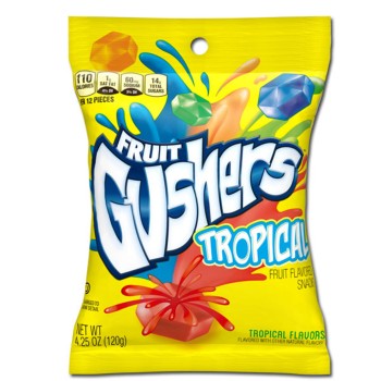 PEG BAGS GUSHERS TROPICAL 4.25OZ.