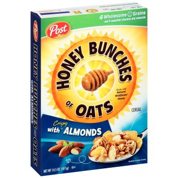 HONEY BUNCHES OF OATS ALMOND CEREAL 14.5OZ.