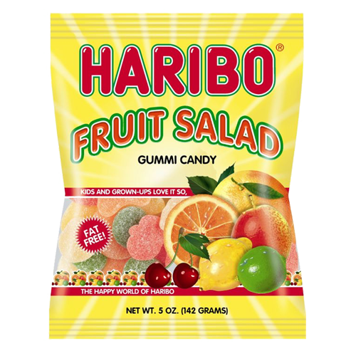 PEG BAGS HARIBO FRUIT SALAD 5OZ.