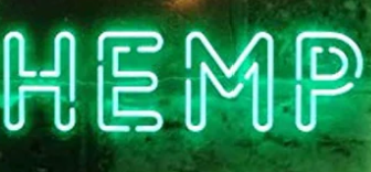 HEMP L.E.D SIGN WHITE & GREEN 1CT.