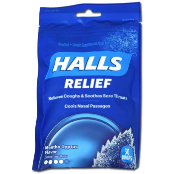 PEG BAG HALLS MENTHOL 30CT.