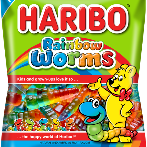 PEG BAGS HARIBO RAINBOW WORMS 5OZ.