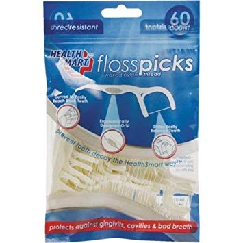 HEALTH SMART FLOSS PICKS 60CT. BAG