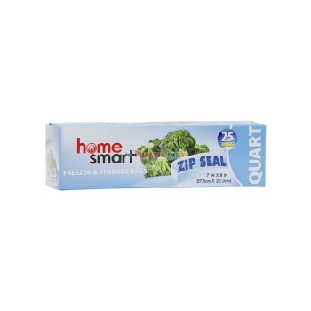 HOME SMART FREEZER QUART W/ZIPPER BAG 25CT. BOX