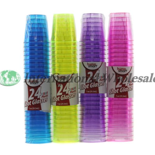 HOME SMART SHOT GLASSES COLORED 24CT.