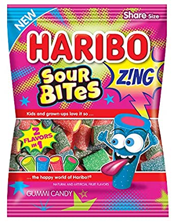 PEG BAGS HARIBO ZING SOUR BITES 4.5OZ.