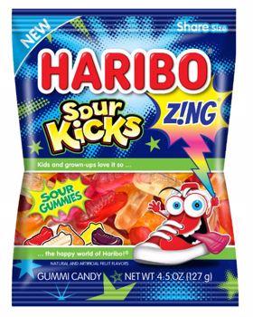 PEG BAGS HARIBO ZING SOUR KICKS 4.5OZ.