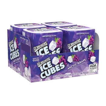 ICE BREAKERS ICE CUBES ARTIC GRAPE GUM 4/40CT. JARS