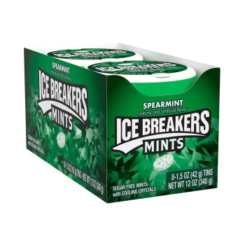 ICE BREAKERS TIN SPEARMINT 8CT BOX.