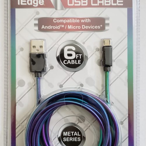 I EDGE RAINBOW METAL MICRO CABLE 6FT.1CT.