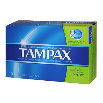 TAMPAX SUPER 10PK.  SINGLE BOX
