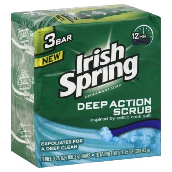 IRISH SPRING BAR SOAP DEEP ACTION SCRUB 3PK/3.75OZ