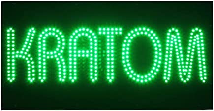 KRATOM L.E.D SIGN WHITE & GREEN WITH REMOTE CONTROL 1CT.