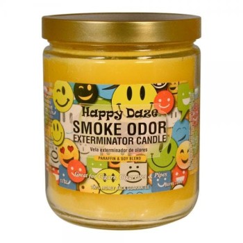 SMOKE ODOR CANDLE HAPPY DAZE BREEZE 13OZ.JAR. -YEAR-ROUND-