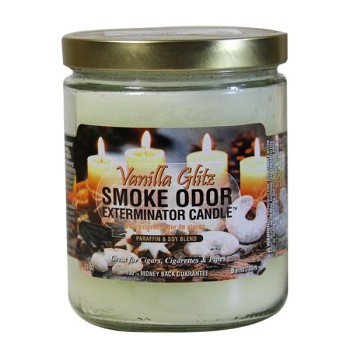 SMOKE ODOR CANDLE VINILLA GLITZ 13OZ. JAR. -SEASONAL ITEM-