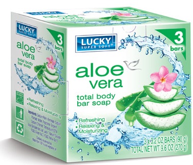 LUCKY BAR SOAPS ALOE VERA 3PK.