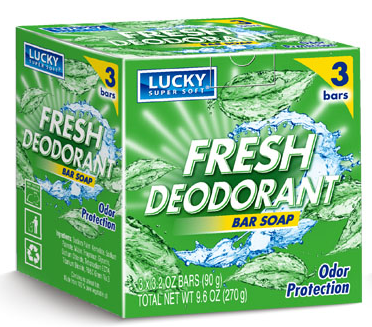 LUCKY BAR SOAPS - FRESH DEODORANT 3PK. 1CT.