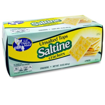 LIL DUTCH SALTINES UNSALTED 16OZ. BOX.