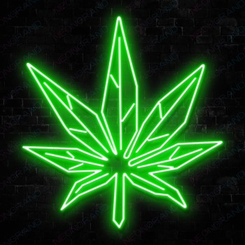 LEAF L.E.D SIGN GREEN WITH REMOTE CONTROL 1CT.