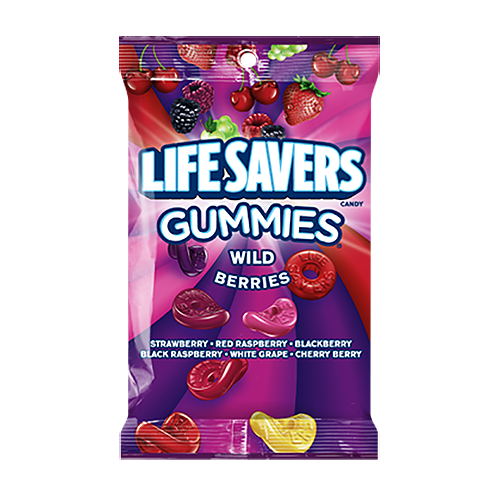 PEG BAGS LIFE SAVERS GUMMIES WILD BERRIES 7OZ.