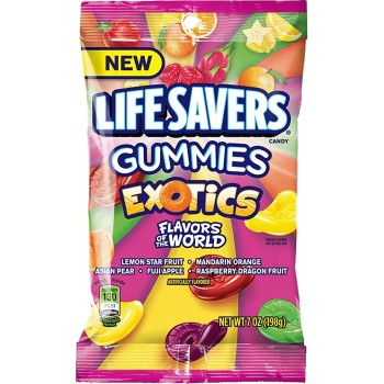 PEG BAGS LIFE SAVERS GUMMIES EXOTICS 7OZ.