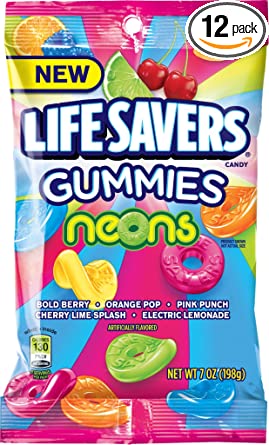 PEG BAGS LIFE SAVERS GUMMIES NEONS 7OZ.