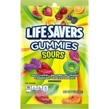 PEG BAGS LIFE SAVERS GUMMIES SOURS 7OZ.