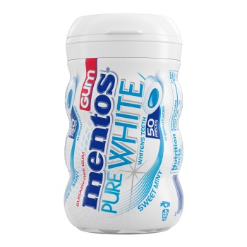 MENTOS GUM PURE WHITE 6CT BOX.