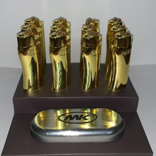 MK FULL METAL ELECRONIC LIGHTER GOLD 12 CT.