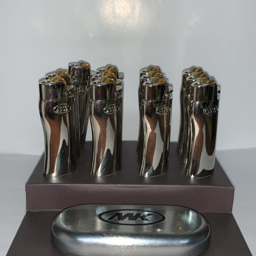 MK FULL METAL ELECRONIC LIGHTER SILVER 12 CT.