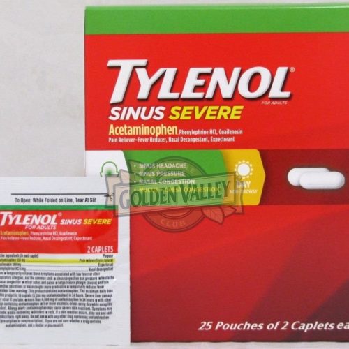 TYLENOL SINUS SEVERE 25-2PK. BOX.