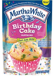 MARTHA WHITE BIRTHDAY CAKE MUFFIN MIX 7.4OZ.