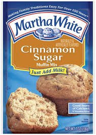 MARTHA WHITE CINNAMON SUGAR MUFFIN MIX 7.4OZ.