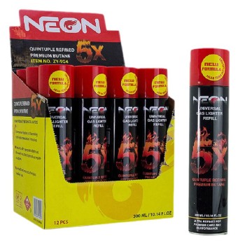 NEON BUTANE GAS 5X REFINED12CT.