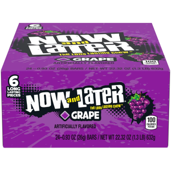 NOW & LATER GRAPE 24CT. BOX P.P $0.25