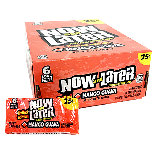 NOW & LATER MANGO GUAVA 24CT.BOX P.P $0.25