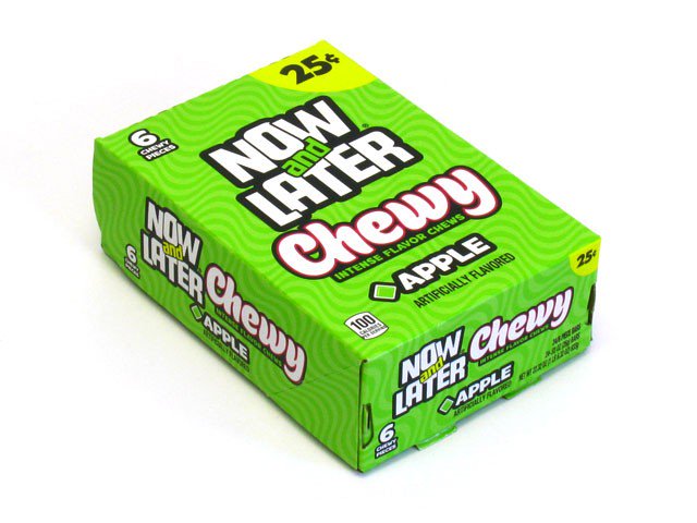 NOW & LATER CHEWY APPLE 24CT. BOX P.P $0.25