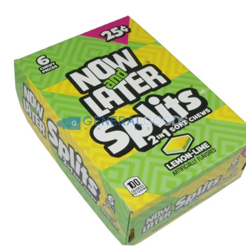 NOW & LATER SPLITS LEMON-LIME 24CT. BOX P.P $0.25