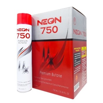 NEON PREMIUM BUTANE GAS 750ML. 9CT.