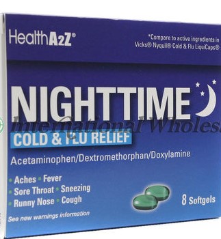 NIGHT TIME COLD & FLU SOFTGELS 8CT. BOX