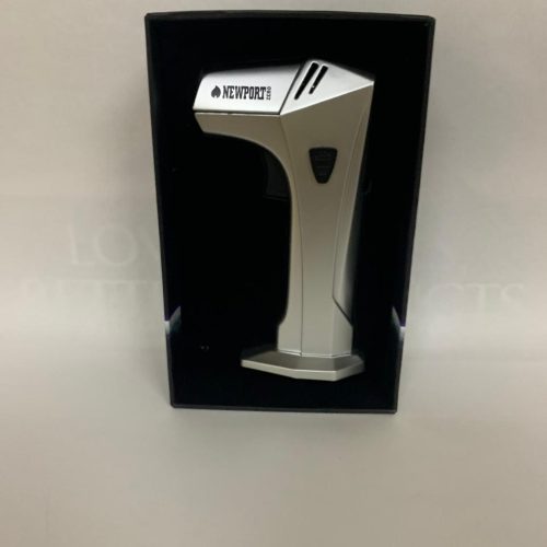 NEWPORT DOUBLR FLAME ALL METAL TORCH SILVER 1CT.