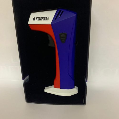 NEWPORT DOUBLR FLAME ALL METAL TORCH RED/WHITE 1CT.