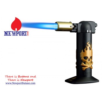 NEWPORT 6" CIGAR TORCH SKULL GOLD