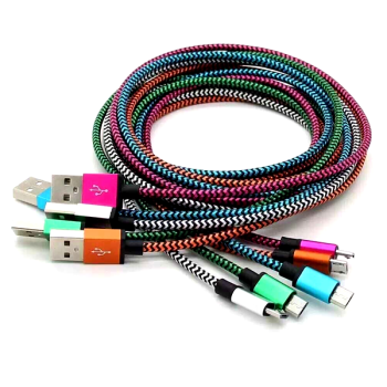 USB MICRO WIRE NYLON ASSORTED COLORS 1CT.