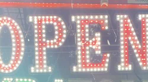 OPEN L.E.D SIGN WHITE & RED 1CT.