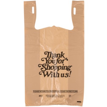 PLASTIC BAG BEIGE LARGE THANK YOU 600CT.