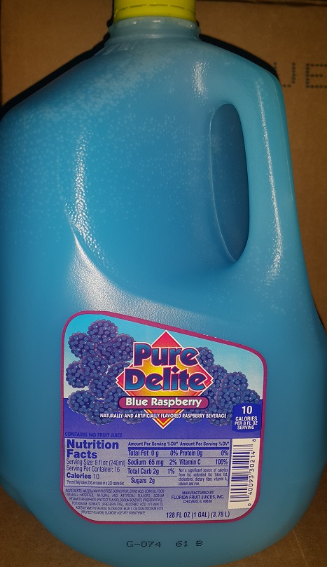 PURE DELIGHT JUICE BLUE RASPBERRY 6/1GALLON