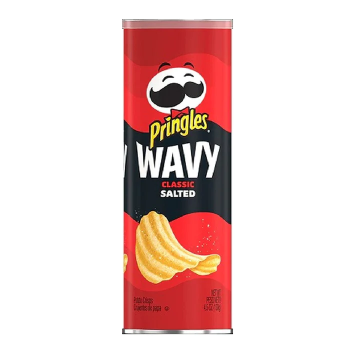 PRINGLES WAVY CLASSIC SALTED 4.8OZ CAN
